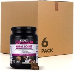 GNC Pets Omega Skin & Coat Dog Supplements For Adult Dogs With Omega Fatty Acids & Flaxseed, 120 Ct| Chicken Flavored Soft Chews For Dogs Skin & Coats With Salmon Oil And Vitamin E (FF15440) -Zoo Shop 41 lRpR y3L. AC