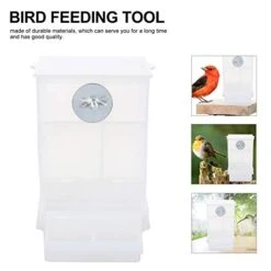 Alipis Parakeet Cage Automatic Bird Feeder Transparent Food Container Parrot Dishes Cockatiel Food Dispenser Bowls For Canary Finch Conure Lovebirds, 2Pcs Bird Water Dispenser -Zoo Shop 4103bgujRHL
