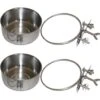 Bird Cage Mount Bowl Bird Food Metal Dog Bowls 2Pcs Parrot Feeder Dish Cup Bird Cage Feeding Cup Parrot Food Holder Bird Feeder Stainless Steel Dog Bowls Parakeet Food