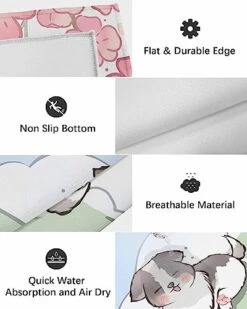 Pet Dogs Indoor Outdoor Rug Waterproof Easy-Cleaning Large Carpet For Patio, Backyard, Deck, Balcony, RV, Kitchen, Non-Slip Area-Rugs 6' X 9'- Brilliant Holiday Flowers With Cute Dogs -Zoo Shop 4106HU0e41L