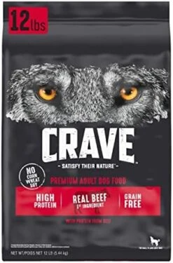 CRAVE Grain Free High Protein Adult Dry Dog Food, Beef, 4 Lb. Bag -Zoo Shop 410CxVmsAL. AC