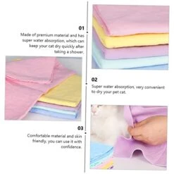 Ipetboom 10 Pcs Cat Bath Towel Quick Dry Towel Microfiber Towel Soft Towels Wearable Dog Towel Dry Pet Bath Towels Microfiber Bath Dog Towel Pet Absorbent Towel Bathing Cat Towel Supplies -Zoo Shop 410MFGjdutL