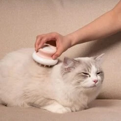 McLovin’s Multifunctional Pet Hair Brush | Soothing Cat Massager Brush | Gentle Dog Grooming Comb | Pet Shampoo Brush With Sharp Soft Silicone Bristles | Easy Mat Remover For Short/Long Hair (Pink) -Zoo Shop 410actbKyvL