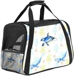 Pet Carrier Color Seafood Pattern Soft-Sided Pet Travel Carriers For Corgi,Cats,Dogs Puppy Comfort Portable Foldable Pet Bag Airline Approved -Zoo Shop 410aw6lkJwL. AC