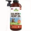 Wild Alaskan Salmon Oil For Dogs - W/ Organic Pet Hemp Oil - 16 Oz - Liquid Omega 3 Fish Oil For Dog Shedding, Dry Itchy Skin, Coat Supplement, Anti Inflammatory Joint Support, Allergy Relief, USA