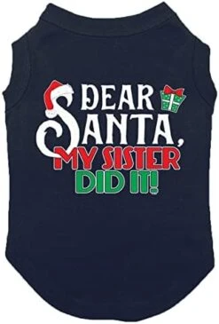 Dear Santa My Brother Did It - Christmas Dog Shirt (Natural, Small) -Zoo Shop 410zl6Kcw2L. AC