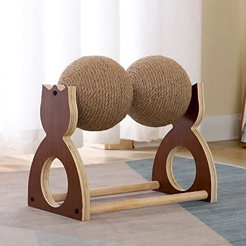 JYDQM Cats Toy Grind The Claws Solid Wood Sisal Ball Cats Toys Scratching Kitten Frame Scratching Post (Color : A, Size : One Size) 4 JYDQM Cats Toy Grind The Claws Solid Wood Sisal Ball Cats Toys Scratching Kitten Frame Scratching Post (Color : A, Size : One Size) - Image 2