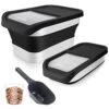 ShineMe 13LB Dog Food Container, Collapsible Dog Food Storage Bin With Sliding Lid, Measuring Cup And Scoop, Airtight Pet Food Storage Containers Dry Food For Dog And Cat, Black -Zoo Shop 411AeQMeBvL