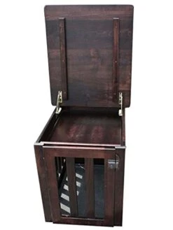 Wooden Dog Crate Furniture End Table Bed In Different Stain Colors (Michael's Cherry, Medium (Top Lift)) -Zoo Shop 411Aeo6HuGL