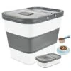 WHDPETS Dog Food Storage Container, 30 Lbs Collapsible Pet Food Container With Measuring,Wheels,Scoop & Slow Feeder Bowl, Airtight Sealed Cat Food Bin Kitchen Rice Storage With Rolling Wheel, Grey 1 WHDPETS Dog Food Storage Container, 30 Lbs Collapsible Pet Food Container With Measuring,Wheels,Scoop & Slow Feeder Bowl, Airtight Sealed Cat Food Bin Kitchen Rice Storage With Rolling Wheel, Grey -Zoo Shop 411brVkhuQL