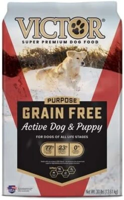 Victor Super Premium Dog Food – Grain Free Active Dog & Puppy – Dry Dog Food With 33% Protein, Gluten Free - For High Energy Dogs, 30lbs -Zoo Shop 411kjiv mIL. AC