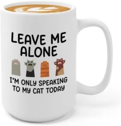 Flairy Land Cat Lady Coffee Mug 15oz Black - Passionate About Cats -Cat Paw Cat Parents Cat Mama Cat Lover Kitties Purr Feline Mom -Zoo Shop 411o8JpyTOL. AC