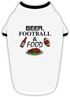 TOOLOUD Beer Football Food Cotton Dog Shirt White With Black XL -Zoo Shop 411uWe3SlAL. AC