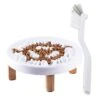 Fatcatjoy Cat Slow Feeder Bowl Ceramic Elevated Plate Cat Puzzle Feeder Improve Vomiting Dog Food Bowls Slow Feeder Easy To Clean(with Brush) -Zoo Shop 411v6XWx1iL