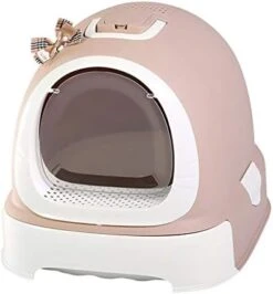 Luckxuan Cat Litter Box Cat Litter Bowl Full Closed Drawer Cat Food Cat Toilet Large Cat Sand Bowl Anti-Splashing Cat Pot Pot Pull Deodorant Cats Litter Pan (Color : Red) -Zoo Shop 4122xIjdf6L. AC