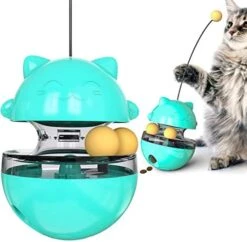 PUINGREN Cat Food Tumbler Toys Cat Food Dispenser Cat Treat Toys Cat Food Balance Ball,Cat Food Puzzle Feeder For Indoor Cats InteractiveToy Gift For Kitten/Dogs-USB Charging Cat Toys(Yellow) -Zoo Shop 4126P8SmhDL. AC
