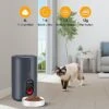 WOPET Automatic Cat Feeders, Automatic Dog Feeder With 10S Voice Recorder Automatic Cat Food Dispenser With Stainless Steel Bowl For Dog And Cat (Grey-White)