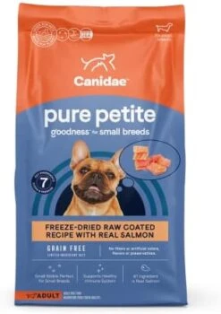 Canidae Pure Petite Premium Freeze-Dried Raw Coated Dog Food For Small Breeds, Real Salmon Recipe, 4 Lbs, Grain Free -Zoo Shop 412H3s iVjL. AC 1