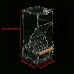 1Pcs Acrylic Bird Seed Feeder Pet Parrots Birds Seeds Automatic Foraging Systems Food Feeding Station Food Feeder For Cage Accessories (M Single) (Color : Clear, Size : M Single)