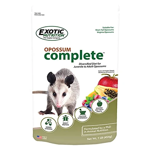 Exotic Nutrition Opossum Complete - Nutritionally Complete Healthy Pellet Diet - Food For Short-Tailed & Virginia Opossums (1 Lb.) 3 Exotic Nutrition Opossum Complete - Nutritionally Complete Healthy Pellet Diet - Food For Short-Tailed & Virginia Opossums (1 Lb.)