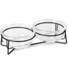 Double Glass Raised Cat Or Small Dog Bowls With Metal Stand For Pet Food And Water Dishes , 20 Ounces -Zoo Shop 412qt0dmstL