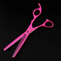 Pet Grooming Scissors Upscale Cat Dog 4 Pcs Set Pink Paint Professional Trimmer Kit Premium 7.0 Inch 6CR Steel Beauticians Straight Cutting & Thinning & Curved Shears Combs -Zoo Shop 412twEJvCdL