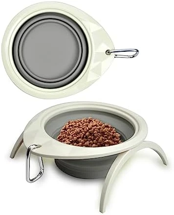 Collapsible Dog Bowl With Stand, Portable Foldable Food Dishes With Carabiner Clip, Pet Bowl With A Support, Travel Dog Cat Water Bowl (Pink) 11 Collapsible Dog Bowl With Stand, Portable Foldable Food Dishes With Carabiner Clip, Pet Bowl With A Support, Travel Dog Cat Water Bowl (Pink) - Image 9