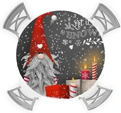 MUSEDAY Round Waterproof Table Cover Independence Day Dog Elastic Tablecloth Fitted Table Cover IndoorOutdoor Spillproof Table Cover Fits Tables Up To 36"-44" Diameter, Pet Dog Paw Red Navy Blue -Zoo Shop 4134CxcWHML. AC 1