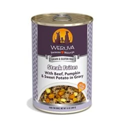 Weruva Classic Dog Food, Steak Frites Dinner With Beef, Pumpkin & Sweet Potato In Gravy, 14oz Can (Pack Of 12)