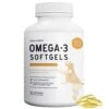 Omega 3 Fish Oil For Dogs - 180 Softgel Capsules For Healthy Skin And Coat - 1000 Mg Dog Fish Oil Pills For Shedding, Dry Itching Skin, And Hot Spots