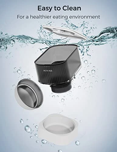 PETVIAGA Automatic Cat Feeder With APP Control, Wifi Smart Pet Feeder With Lock Lid, Clog-free Motor & Stainless Steel Bowl, 5L Cat Food Dispenser For Dry Food With 6 Daily Meals & 20 Portions Control 7 PETVIAGA Automatic Cat Feeder With APP Control, Wifi Smart Pet Feeder With Lock Lid, Clog-free Motor & Stainless Steel Bowl, 5L Cat Food Dispenser For Dry Food With 6 Daily Meals & 20 Portions Control - Image 5