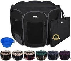 WINiPET 2-Door Folding Soft Pet Playpen (2 Year Warranty), Plus Carrying Bag And Food Grade Silicone Bowl, 10-Size And 12-Color Portable Dog Cat Playpen, Exercise Pen, Indoor & Outdoor Pet Home -Zoo Shop 413e72TqYL. AC