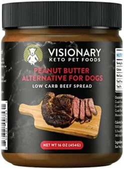 Visionary Pet Foods Natural Meat Spread For Dogs | Beef And Tallow | Healthier Alternative To Peanut Butter | Easy To Use As Chew Toy Filler, Meal Mixer, Pill Paste And Lick Mats 12 Fl. Oz Jar -Zoo Shop 413f12K7LDL. AC