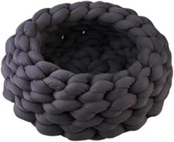 SENERY Soft Pet Bed Round Kennels Handmade Knitting Coarse Wool Dog House Warm Plush Cozy Cat Nest Mat Pad 40CM -Zoo Shop 413n7xwT4TL. AC