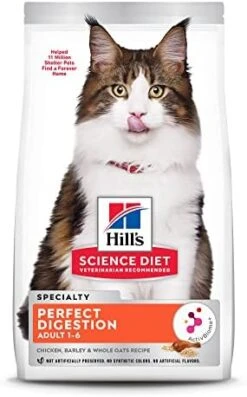 Hill's Science Diet Adult Cat Dry Perfect Digestion, Chicken, Brown Rice, & Whole Oats Recipe, 3.5 Lb. Bag -Zoo Shop 413vIpjyIkL. AC