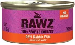Rawz Natural Premium Pate Canned Cat Wet Food - Made With Real Meat Ingredients No BPA Or Gums -3 Oz Cans (Case Pack Of 18) (Rabbit&Pumpkin) -Zoo Shop 414JbfVnopL. AC