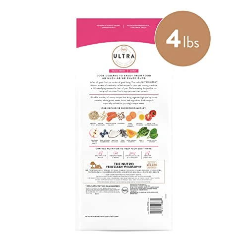 NUTRO ULTRA Adult Small Breed High Protein Natural Dry Dog Food With A Trio Of Proteins From Chicken, Lamb And Salmon, 4 Lb. Bag 4 NUTRO ULTRA Adult Small Breed High Protein Natural Dry Dog Food With A Trio Of Proteins From Chicken, Lamb And Salmon, 4 Lb. Bag - Image 2
