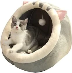 JENPECH Cat Bed Cave For Indoor Cats - Soft Cute Small Cat Bed Warm Pet Basket Kitten Lounger Cushion For Home - Small Pet Bed That Serves As A Cat Cave, Cat Condo -Zoo Shop 414Qi Eh zS. AC