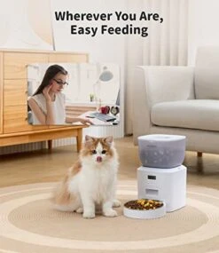 WUIPET Automatic Cat Feeders, Anti-Clogging Design Pet Dry Food Dispenser With Voice Recorder, Timed Cat Feeder With Desiccant Bag, Programmable Timer Pet Feeder - Up To 20 Portions 6 Meals Per Day -Zoo Shop 414TVGkaFyL