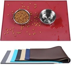 Vivaglory Pet Food Mat Silicone Dog Cat Bowl Mat Non-Stick Food Pad Waterproof Grade Pet Feeding Mat, Grey 19" L X 12" W -Zoo Shop 414fDTky6sL. AC