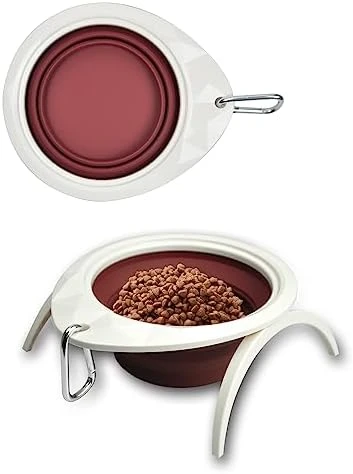 Collapsible Dog Bowl With Stand, Portable Foldable Food Dishes With Carabiner Clip, Pet Bowl With A Support, Travel Dog Cat Water Bowl (Pink) 12 Collapsible Dog Bowl With Stand, Portable Foldable Food Dishes With Carabiner Clip, Pet Bowl With A Support, Travel Dog Cat Water Bowl (Pink) - Image 10