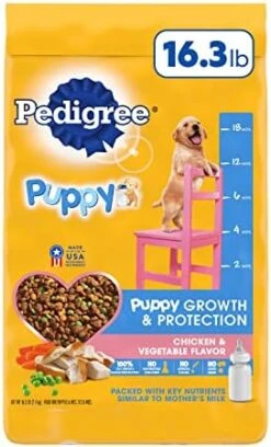 Pedigree Puppy Growth & Protection Dry Dog Food Chicken & Vegetable Flavor, 30 Lb. Bag -Zoo Shop 414yPtByl L. AC