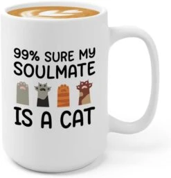 Flairy Land Cat Lady Coffee Mug 15oz Black - Passionate About Cats -Cat Paw Cat Parents Cat Mama Cat Lover Kitties Purr Feline Mom -Zoo Shop 415JgOGZL. AC