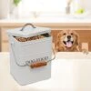 Dog Food Treat Storage Container With Lid Scoop Included - Perfect Farmhouse Dog Food Bin For Kitchen Countertop, Shelf, Decoration Home - Dog Food - White 2 Dog Food Treat Storage Container With Lid Scoop Included - Perfect Farmhouse Dog Food Bin For Kitchen Countertop, Shelf, Decoration Home - Dog Food - White -Zoo Shop 415Rik6gVRS