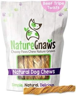 Nature Gnaws Tripe Twists For Dogs - Premium Natural Beef Sticks - Simple Single Ingredient Crunchy Dog Chew Treats - Rawhide Free 10 Count (Pack Of 1) -Zoo Shop 415V8QMvnhL. AC