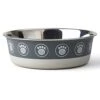 PetRageous 17024 Samara Stainless-Steel Non-Slip Dishwasher Safe Dog Bowl Gray 7-Cup 8.27-Inch Diameter 2.5-Inch Tall For Large Dogs, Grey -Zoo Shop 415b6Q72p4L
