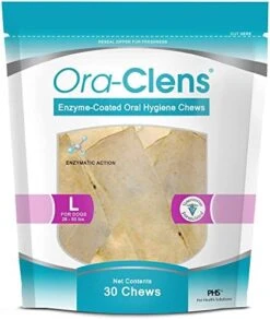 Ora-Clens Oral Hygiene Chews For Small Dogs - Cleans Teeth And Freshens Breathe - Coated With Enzymes - Prevents Plaque & Bacteria Build Up - 30 Chews -Zoo Shop 4164RJCyuaL. AC