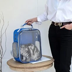 JOZZY Pet Travel Bag Large Space Cat Carrier Bags Breathable Dog Cat Backpack Travel Space Capsule Cage Pet Transport Bag Carrying For Cats Hand Bag (Color : Pink) -Zoo Shop 416OwnKY7lL