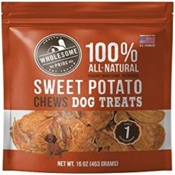 Wholesome Pride Sweet Potato Fries Dog Treats, Dehydrated, Made In The USA, Grain Free, Healthy Dog Chews, 16 Oz -Zoo Shop 416d887kVaL. AC