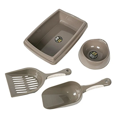 Lucky Tree 3 Color Cat Litter Pan Litter Box Plastic Cat Food Bowl With Scoop Shovel, 4Pcs Pet Supplies Set For Cats 8 Lucky Tree 3 Color Cat Litter Pan Litter Box Plastic Cat Food Bowl With Scoop Shovel, 4Pcs Pet Supplies Set For Cats - Image 6